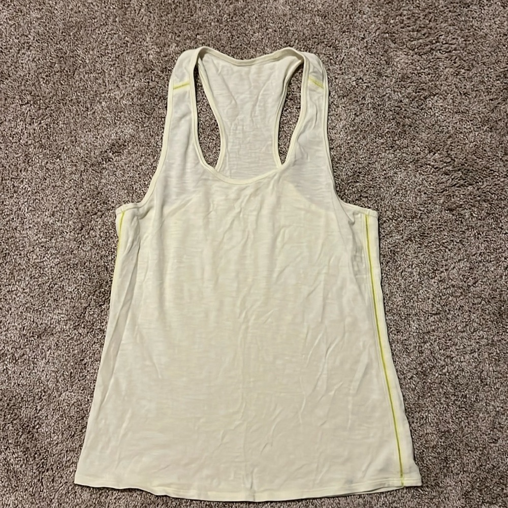 Lululemon racerback tank top. Pale yellow. Size 6